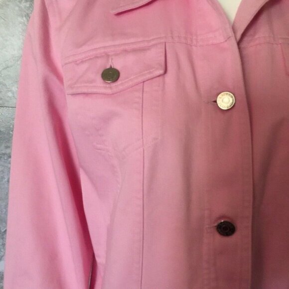 RALPH LAUREN Pink Denim Trucker Button Up  Jacket Size Medium - Picture 6 of 6